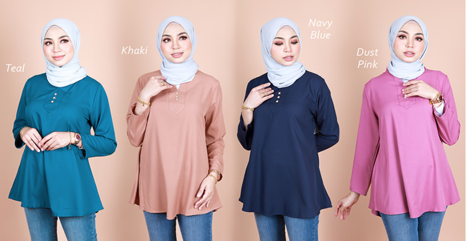 QA-839 - Stylish Front Button Blouse Teal